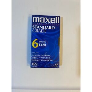 Maxell Standard Grade T-120 VHS Blank Video Cassette Tape 6 Hour Factory Sealed